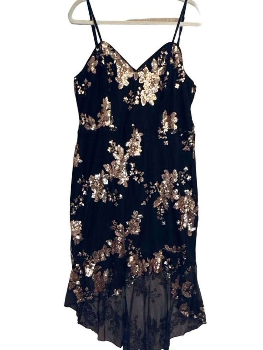 Black And Gold Sequin Camisole Dress Size 2XL